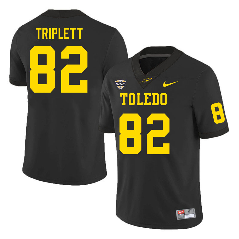 Toledo Rockets #82 Mel Triplett College Football Jerseys Stitched Sale-Black